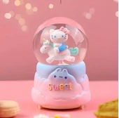 Hello Kitty İçi Dönmeli Püskürtmeli Işıklı Müzikli Kar Küresi Büyük Boy Alk3036 - 1