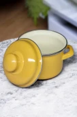 Nishev.com Evini Sev İtalyan Emaye Mini Derin Tencere 12 cm 900 ml – Sarı - 2