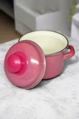 Nishev.com Evini Sev İtalyan Emaye Mini Derin Tencere 12 cm 900 ml – Kırmızı - 2