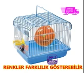 Hamster Kafesi 27x17x19 cm Yemlik Suluk Çemberli Hamster Kafesi - 1