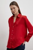 Cupra Saten Gömlek Kırmızı thumbnail 4