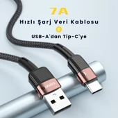 Essager 3 Metre 7A 66W USB to Type-C Süper Hızlı Şarj ve Data  Kablosu,Süper Dayanıklı Akım ve Isı Korumalı thumbnail 2