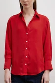 Cupra Saten Gömlek Kırmızı thumbnail 5