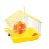 Hamster Kafesi 27x17x19 cm Yemlik Suluk Çemberli Hamster Kafesi - 2