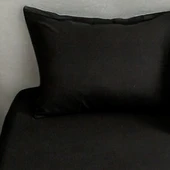 Upstyle Lastikli Çarşaf + Yastık Kılıfı Tek Kişilik Basic Siyah - 2