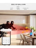 QASUL Kablosuz Bağlantı Telefonu Ev İçin 360° Bebek Monitörü Tam Renkli Gece Görüşü Otomatik Takip Wifi Kamera - 5