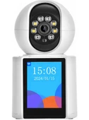 QASUL Kablosuz Bağlantı Telefonu Ev İçin 360° Bebek Monitörü Tam Renkli Gece Görüşü Otomatik Takip Wifi Kamera - 1