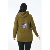 Büyük Beden Kapüşonlu Sweatshirt - 3