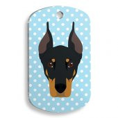 Mavi Puantiyeli Doberman Pinscher Asker Kedi ve Köpek Künyesi - 1
