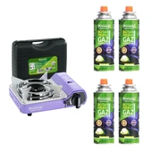 Orcamp Mini Çantalı Kamp Ocağı Mor 4 Kartuşlu Set - 1