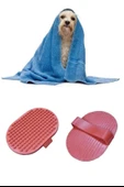 By Nevser® Ergonomik Masajlı Evcil Hayvan Kedi Köpek Yıkama Fırçası Aparatı - 4