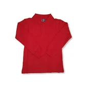 koyu kırmızı uzun Kol Okul Tişört/T-Shirt polo yaka pamuklu - 1