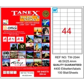 Tanex Laser Etiket 100 YP 48x25 MM Laser-Copy-Inkjet TW-2044 - 1