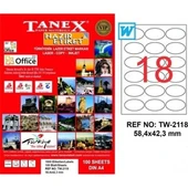 Tanex TW-2118 58,4mmx42,3mm Etiket 100YP - 1