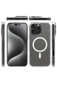 iPhone 16 Pro Max Uyumlu Kılıf Magsafe Şarj Özellikli Şeffaf Sert PC Kapak thumbnail 6