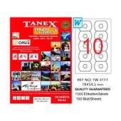TANEX 3177 LASER CD ETİKETİ 78x54.5mm 10x100 ADET - 1