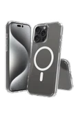 iPhone 16 Pro Max Uyumlu Kılıf Magsafe Şarj Özellikli Şeffaf Sert PC Kapak thumbnail 3