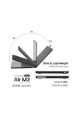 MacBook Air M2 13.6 A2681 2022 Kristal Siyah Kılıf Kapak Koruma thumbnail 5