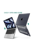 MacBook Air M2 13.6 A2681 2022 Kristal Siyah Kılıf Kapak Koruma thumbnail 1