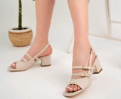 Merit Bej Cilt Topuklu Ayakkabı - 3