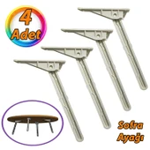 4 Adet Katlanabilir Beyaz Yer Sofra Ayağı Katlanır Yer Sofrası Sini Altı Plastik Ayak 22 Cm - 1