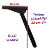 Katlanabilir Siyah Yer Sofra Ayağı Katlanır Yer Sofrası Sini Altı Plastik Ayak 22 Cm - 2