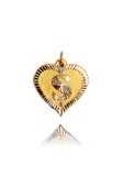 0.25 Gram 14 Ayar Ş Harfi Kalp Kolye Ucu - 1