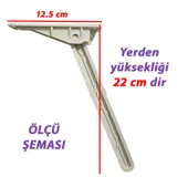 Katlanabilir Beyaz Yer Sofra Ayağı Katlanır Yer Sofrası Sini Altı Plastik Ayak 22 Cm - 2