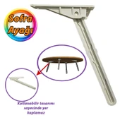 Katlanabilir Beyaz Yer Sofra Ayağı Katlanır Yer Sofrası Sini Altı Plastik Ayak 22 Cm - 1