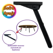 Katlanabilir Siyah Yer Sofra Ayağı Katlanır Yer Sofrası Sini Altı Plastik Ayak 22 Cm - 1