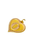 0.25 Gram 14 Ayar O Harfi Kalp Kolye Ucu - 2