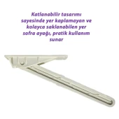 Katlanabilir Beyaz Yer Sofra Ayağı Katlanır Yer Sofrası Sini Altı Plastik Ayak 22 Cm - 4