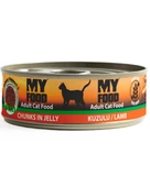MY FOOD 12 ADET JÖLELİ PARÇA ETLİ YETİŞKİN KEDİ YAŞ MAMASI KUZULU 100 GRAM - 1