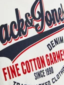 Jack Jones Erkek Jjelogo Bisiklet Yaka Beyaz Tişört 12199474 - 2