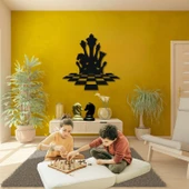 ANSAC METAL Satranç Duvar Dekoru 67x64cm Siyah thumbnail 4