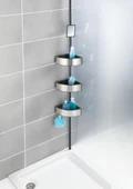 Wenko Premium Köşe Teleskopik Banyo Rafı Siyah Aynalı - 1