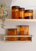 The Mia Akasya Yuvarlak Cam Kavanoz Amber 850 ml - 4
