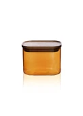 The Mia Akasya Dikdörtgen Cam Kavanoz Amber 500 ml - 1
