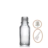 20ml şeffaf cam içten damlalıklı şişe beyaz kapak, 12 adet, damlalıklı şişe, damlatmalı şişe - 1