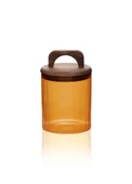 The Mia Akasya Kulplu Cam Kavanoz Amber 700 ml - 1