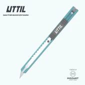 UTTIL PTUK07-30 Cep Tipi Süper Slim Paslanmaz Klipsli 30 derecelik 9 mm bıçaklı Metal Maket Bıçağı - 1