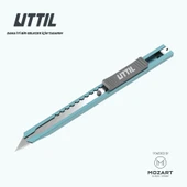 UTTIL PTUK07-30 Cep Tipi Süper Slim Paslanmaz Klipsli 30 derecelik 9 mm bıçaklı Metal Maket Bıçağı - 2