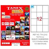 Tanex Laser Etiket 100 YP 70x70 Laser-Copy-Inkjet TW-2312 - 1