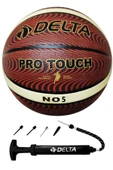 Delta Pro Touch 5 Numara Dura-Strong Deluxe Basketbol Topu + Çok Fonksiyonlu Top Pompası İkili Set - 1