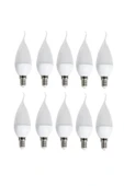 10'lu Ct-4084 Kıvrık Led Ampul-ince E14 Duy-kıvrık Avize Ampülü-beyaz Işık 6400k - 1