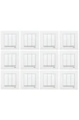 Kare 12 Adet 3'lü Anahtar Çerçeveli - Beyaz thumbnail 1