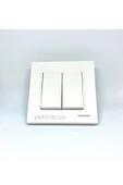İkili Anahtar Komütatör 1.kalite Beyaz Renk (çerçeve Dahil) 1 Adet thumbnail 1