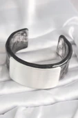 Siyah Mermer Desen Akrilik Plastik Dikdörtgen Plaka Model Vintage Kadın Bilezik - TJ-BB6675 - 2