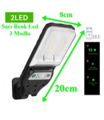 Solar Güneş Enerjili Led Bahçe Aydınlatması SARI Ledli 3 Modlu Hareket Sensörlü Su Geçirmez 20cm - 2