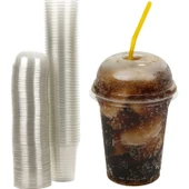 Pet Plastik Limonata Milkshake Bardağı Bombe Kapaklı 350 CC (25 Adet) - 1